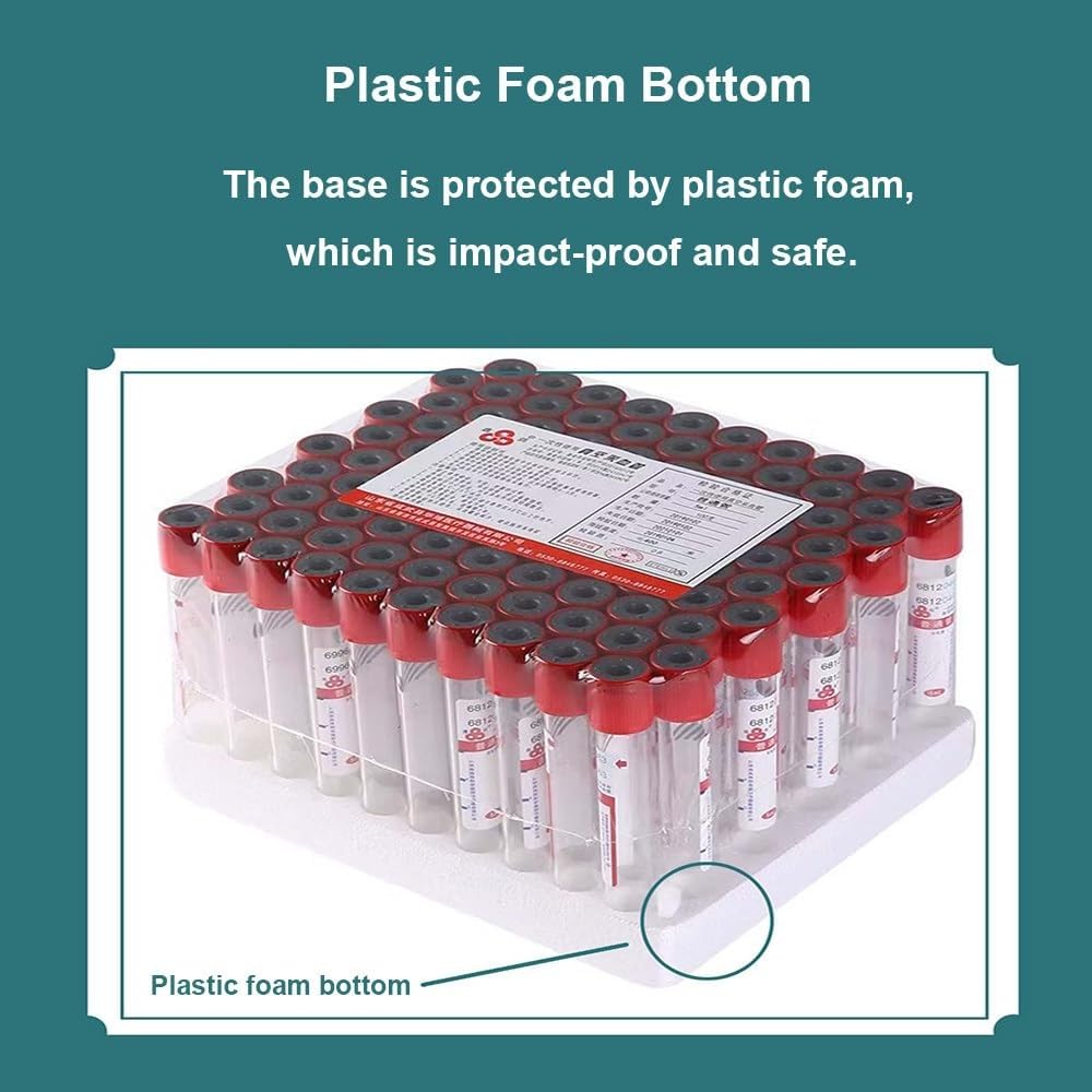 Tubos de recogida de sangre de coagulación de plástico, tubos de extracción de sangre al vacío con sellado hermético y presión negativa estándar para uso veterinario