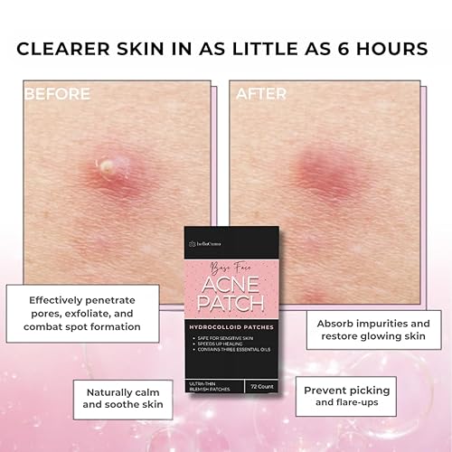 Miniatura 7 de Parche para acné, cubierta invisible ultra fina, parche de espinillas hidrocoloide de acción rápida con ácido salicílico, centella asiática y aceite