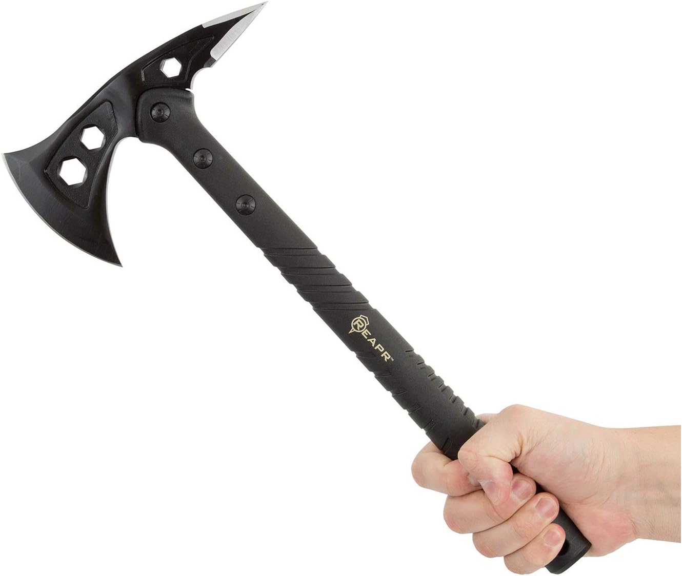 REAPR 11000 TAC Hawk Axe, Tactical Axe with Sheath, Camping, Backpacking, Wood, and Survival Gear Axe, 7" Dual-Headed Axe and Spike Blade, Hand Axe with Sheath : Sports & Outdoors