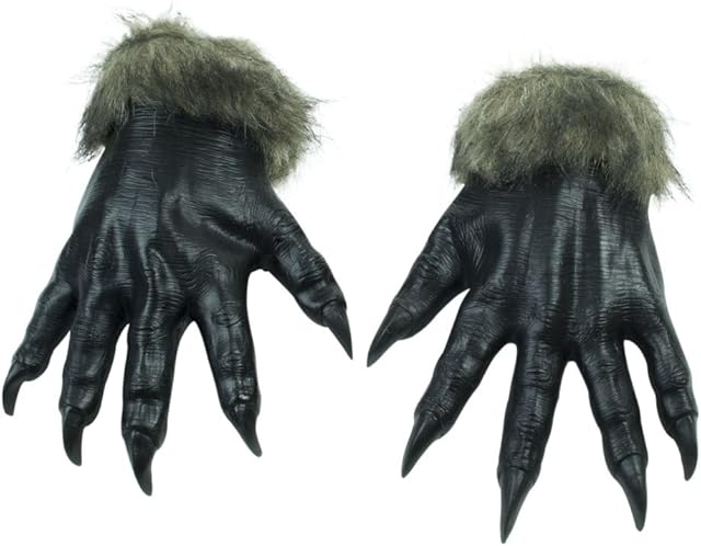 Bristol Novelty Unisex Wolf | Black Brown Pack of 1 hands, Black and Brown, One Size UK