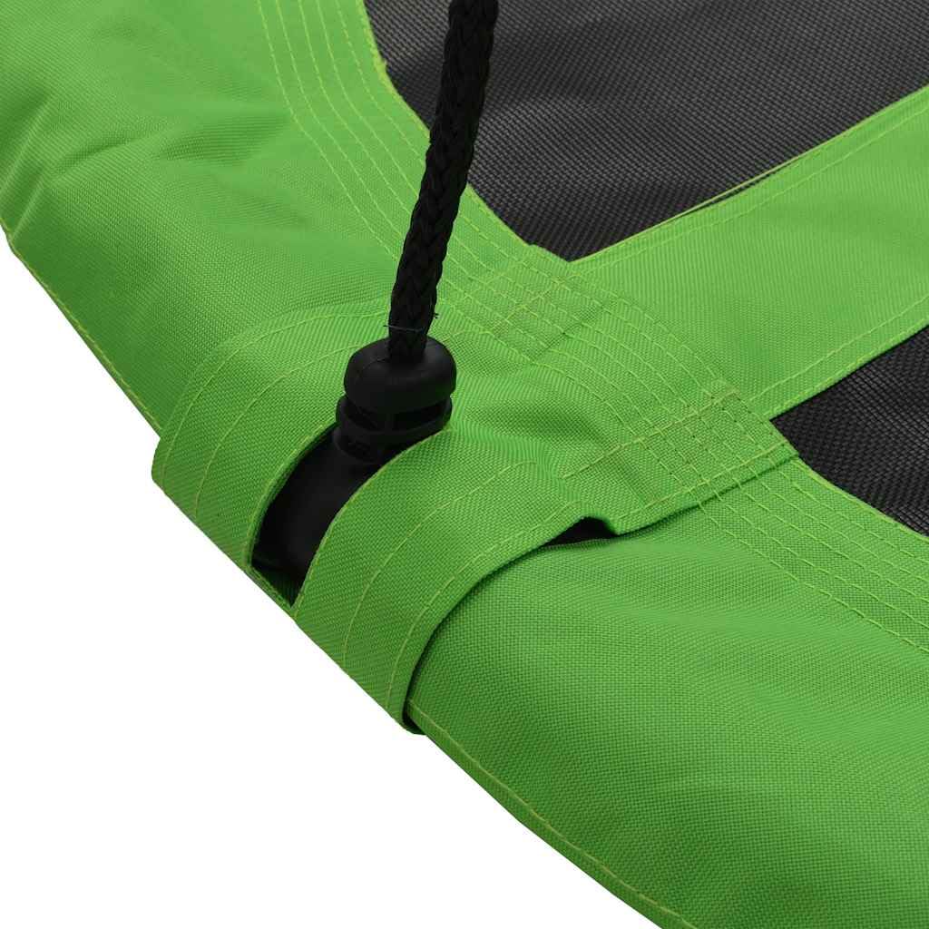 Altalena per bambini, verde, diametro 110 cm, con corda regolabile, fino a 100 kg, per giardino, terrazza, parco giochi all'aperto