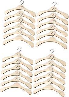 STOBAZA 24 Pcs Doll Hanger Home Decoration Mini House Accessories Doll Outfit Hangers Doll Outfits Hanger Small Stand Miniature Furniture Small Wood Hangers Wooden Baby Shirt