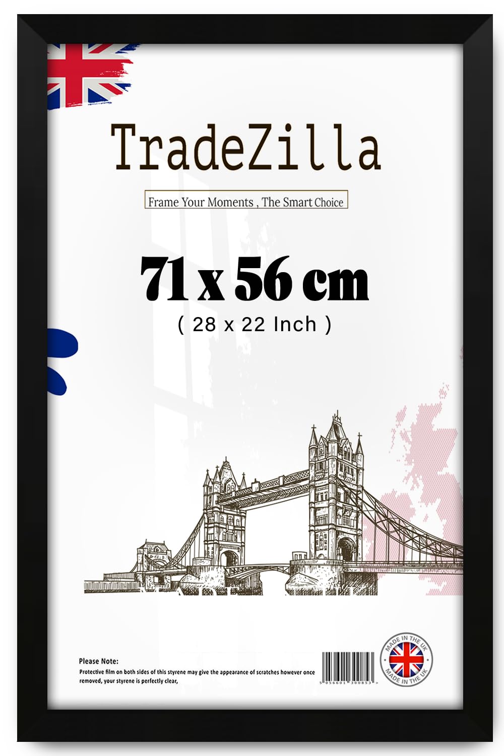 TradeZilla | Exquisite Strong 28 Inch x 22 Inch Poster Matt Black Frame |Art, Document, Certificate, canvas, for Wall Gallery (71 x 56 CM) [ Matt Black ]