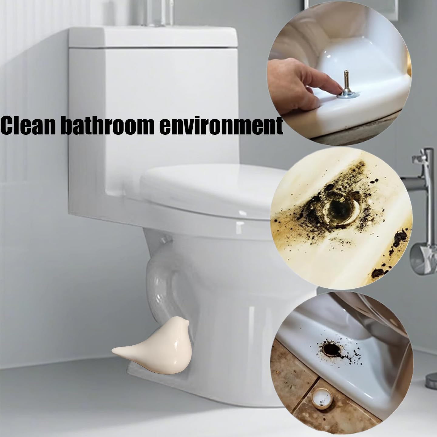 2 Pack Bird Toilet Bolt Covers Decorative, Ceramic Toilet Bolt Caps Decorative, Toilet Caps for Bottom of Toilet, Cute Bird Bathroom Decor, Easy Installation Bathroom Replacement Parts (White) thumbnail