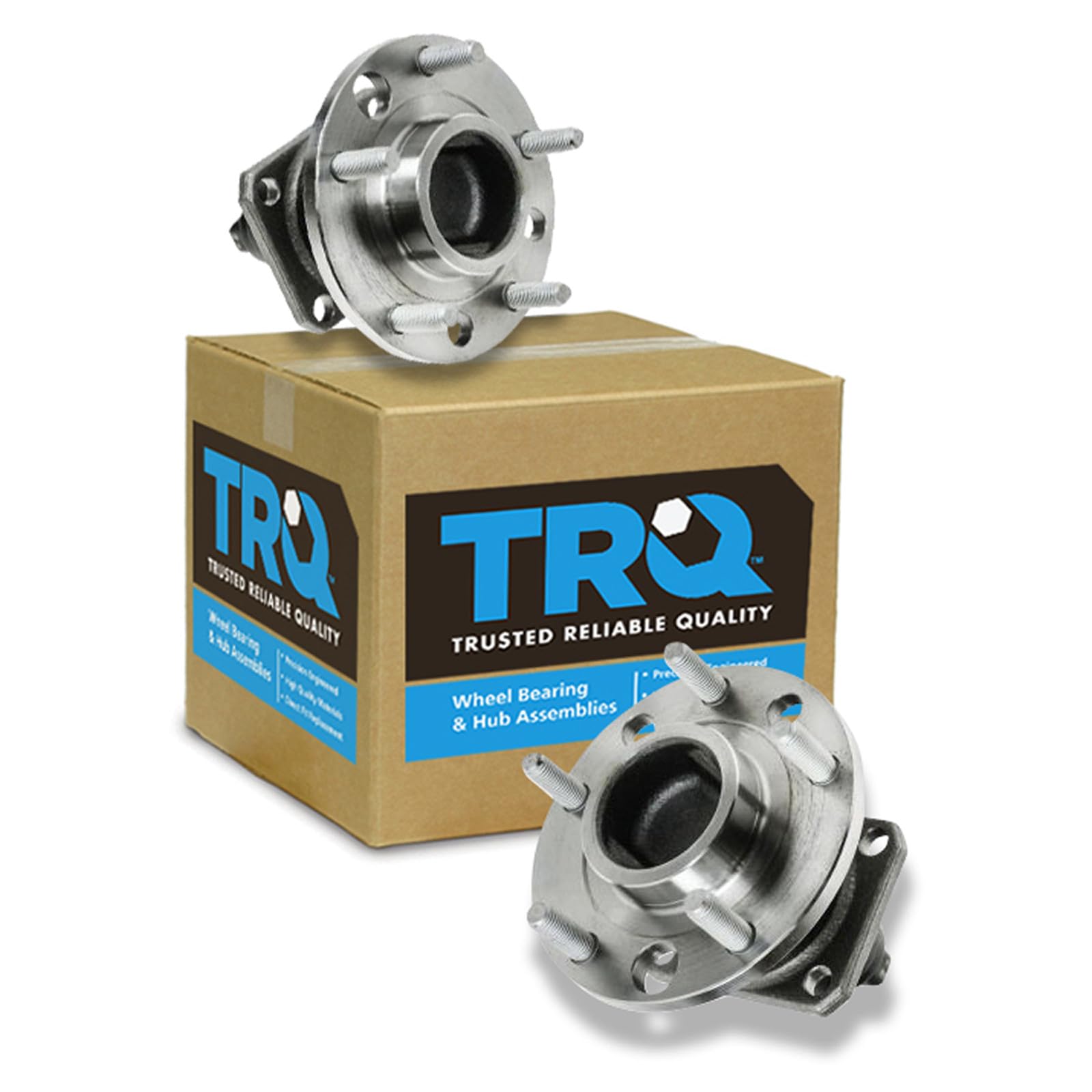 TRQ Front Left and Right Wheel Bearing and Hub Assembly Set 2 Piece