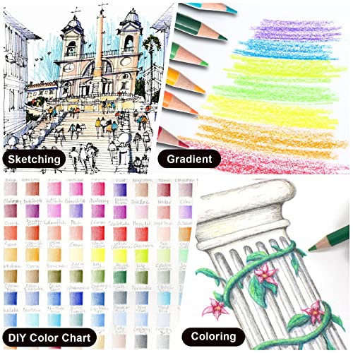 Image of KALOUR Premium Colored Pencils,Set of 120 Colors,Artists Soft Core with Vibrant Color,Ideal for Drawing Sketching Shading,Coloring Pencils for Adults Beginners