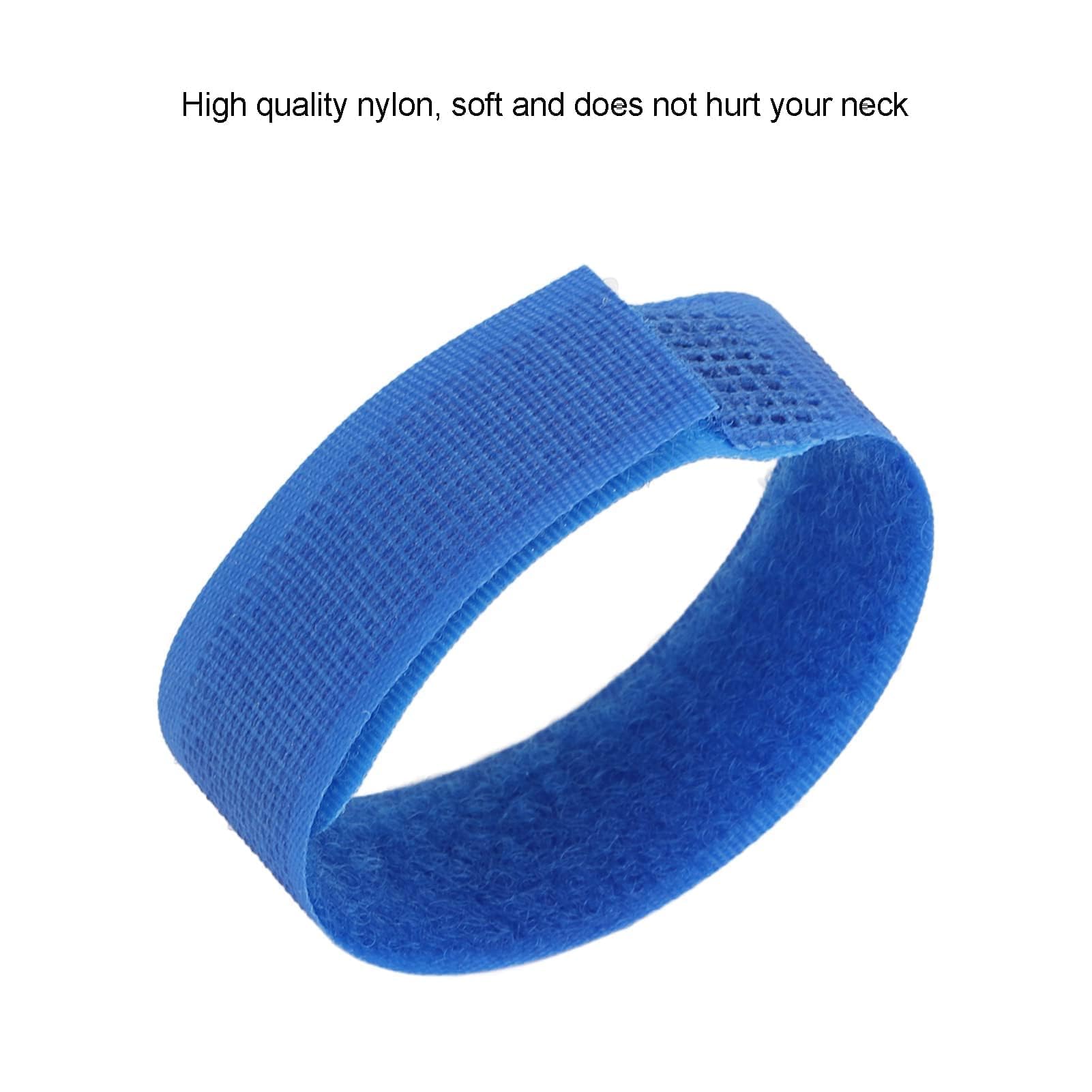 Agatige 10 Collier de Coq Réglable pour Poules, Anti-Crochets et Anti-Bruit, Bleu
