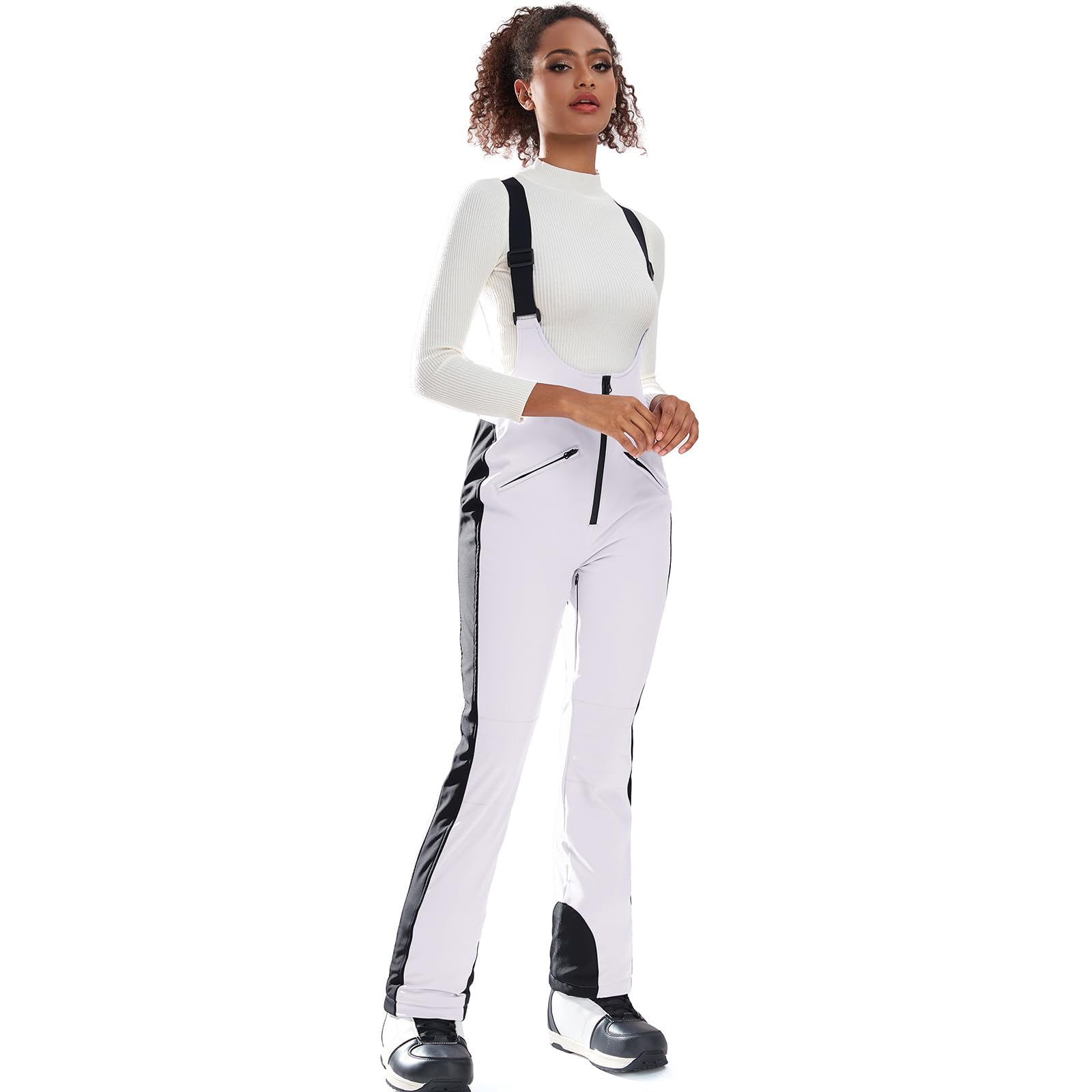 HOUZONIY Pantaloni da Sci da Donna, Impermeabili, Antivento, Slim Fit, Pantaloni da Neve, Bavaglino isolati, Pantaloni da Sci