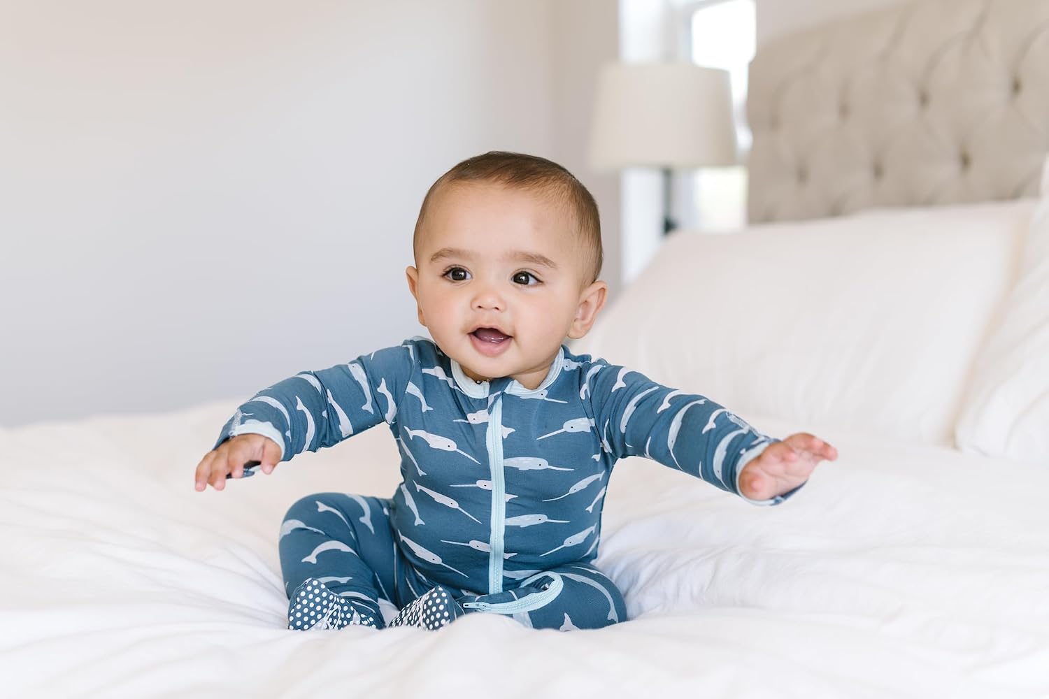 KicKee Print Footies with Zipper, Super Soft One-Piece Jammies in Our Nautical Mini Seasonal Prints
