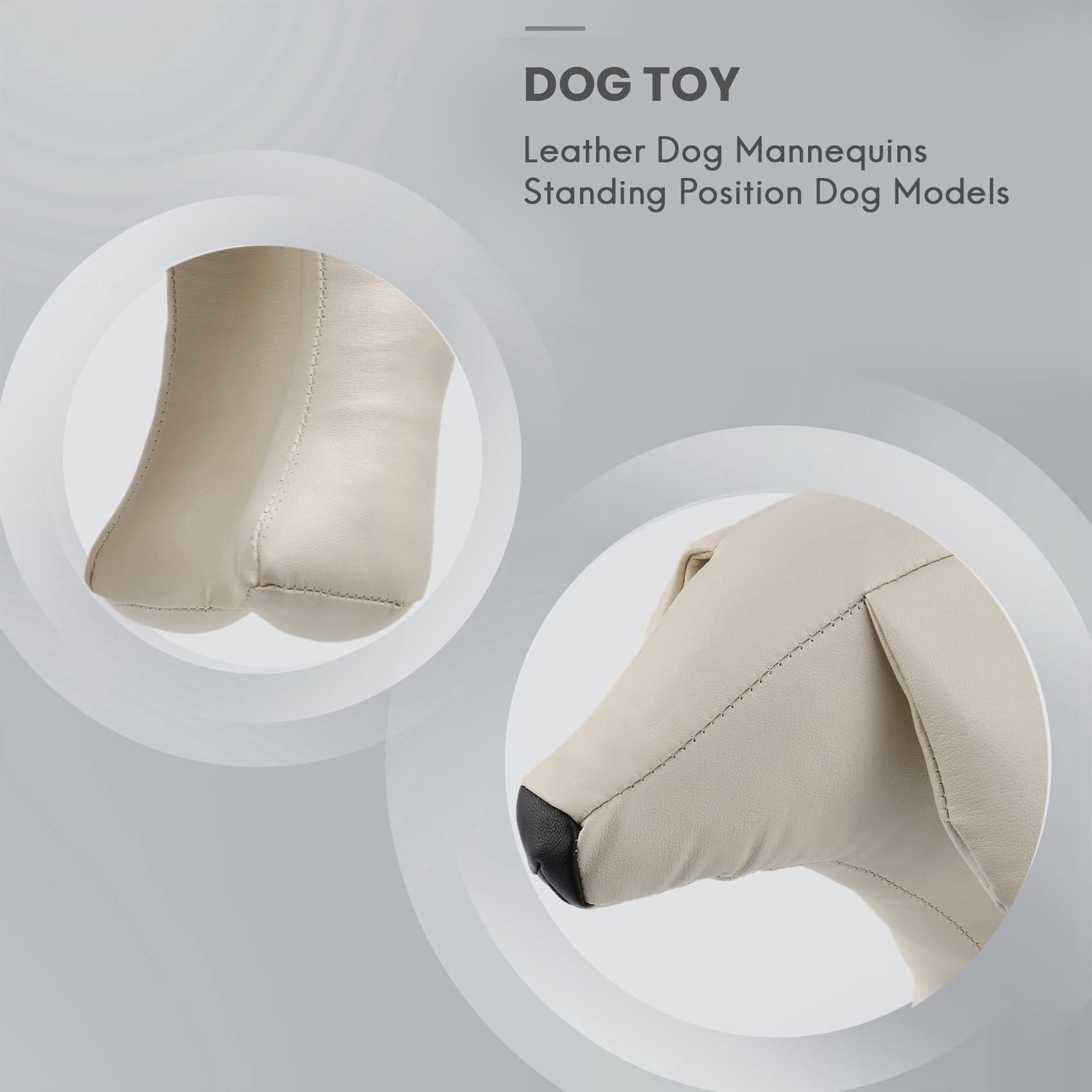 Mannequins de chien en cuir pour position debout - Blanc