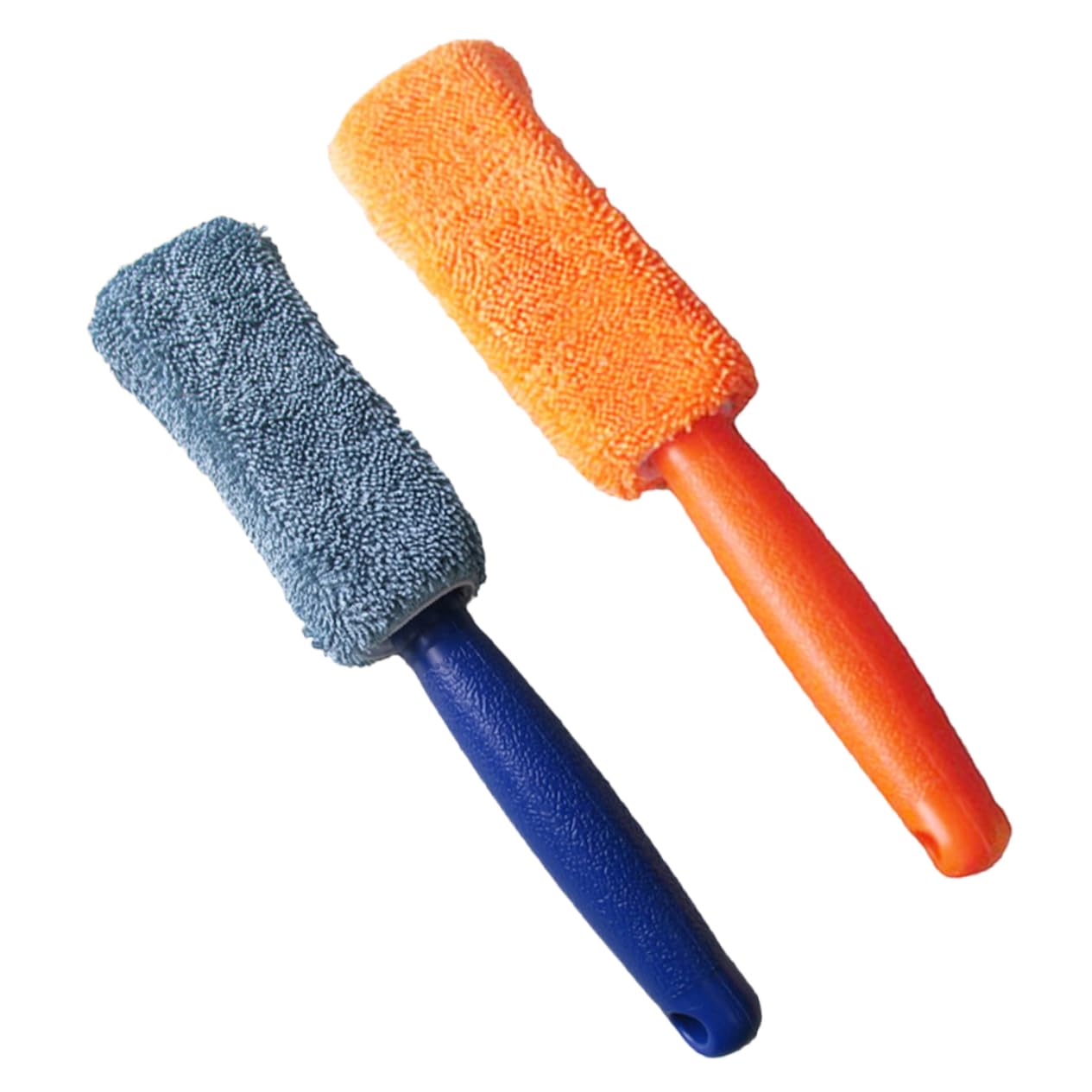 SOLUSTRE 4 Set Spazzola per Pneumatici in Microfibra con Manico Lungo Detergente per Ruote Pulitore per Cerchi Posto A Sedere Scopa Kit Spolverino Spugna Gel Lavatrice Plastica 2 Pezzi * 4