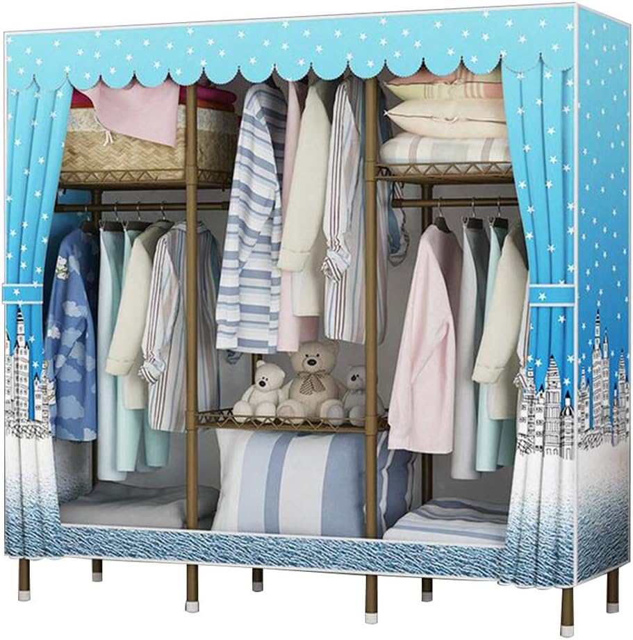 Cloth Wardrobe Clothes Closet, Portable Closet Wardrobe Storage Closet Standing Closet Fabric Cabinet Portable Wardrobe,C_165*45 * 175CM