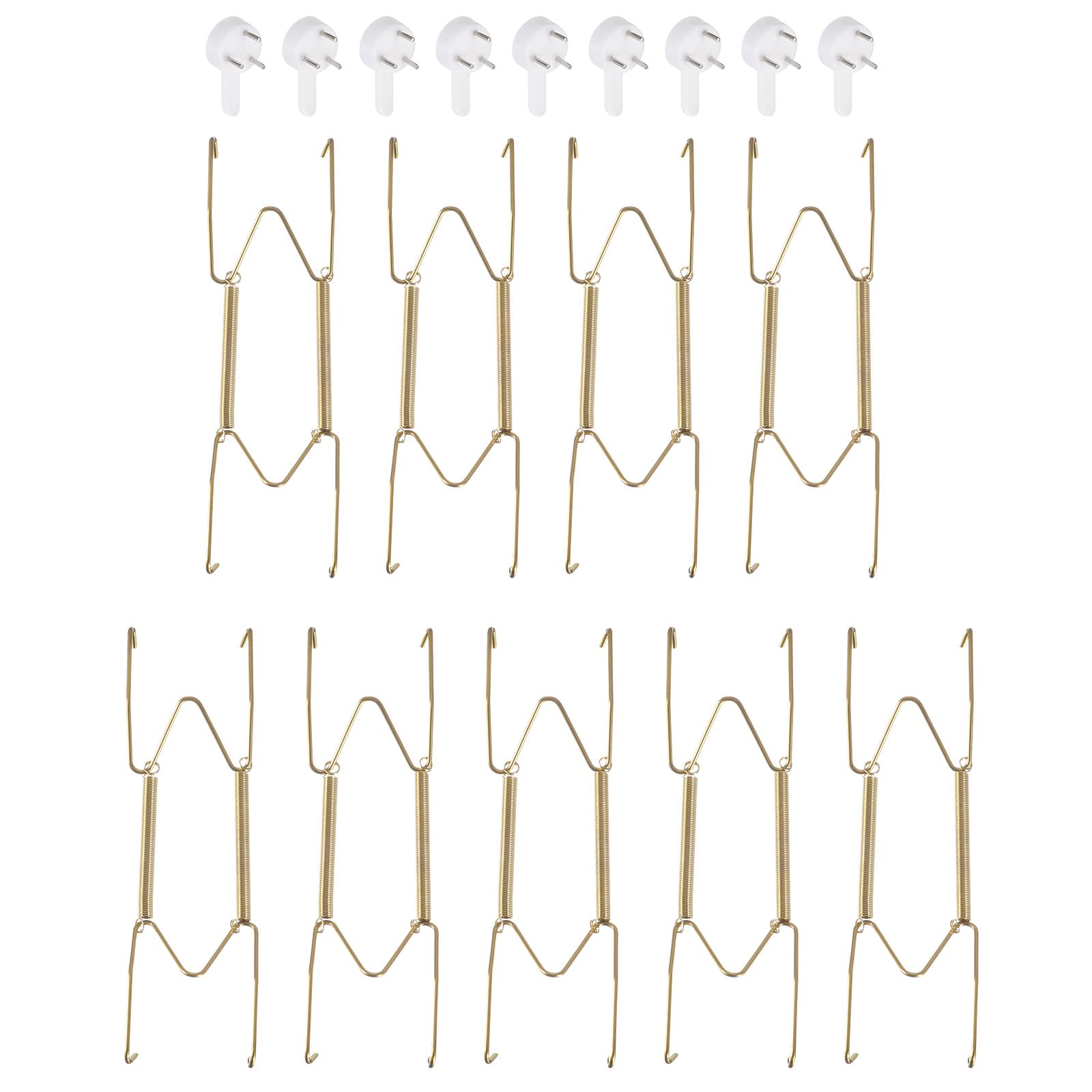 uxcell 9pcs Plate Hanger, 6 Inch Stainless Steel Invisible Wall Plate Hangers with Wall Decorative Hooks and Tip Protector for Decorative Plates and Art, Silver