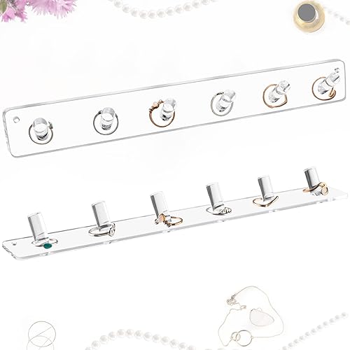 Miniatura 3 de Roshtia 8 piezas de colgador de collar de pared multiusos organizador de collar de pared soporte de pulsera con 6 ganchos acrílico soporte de
