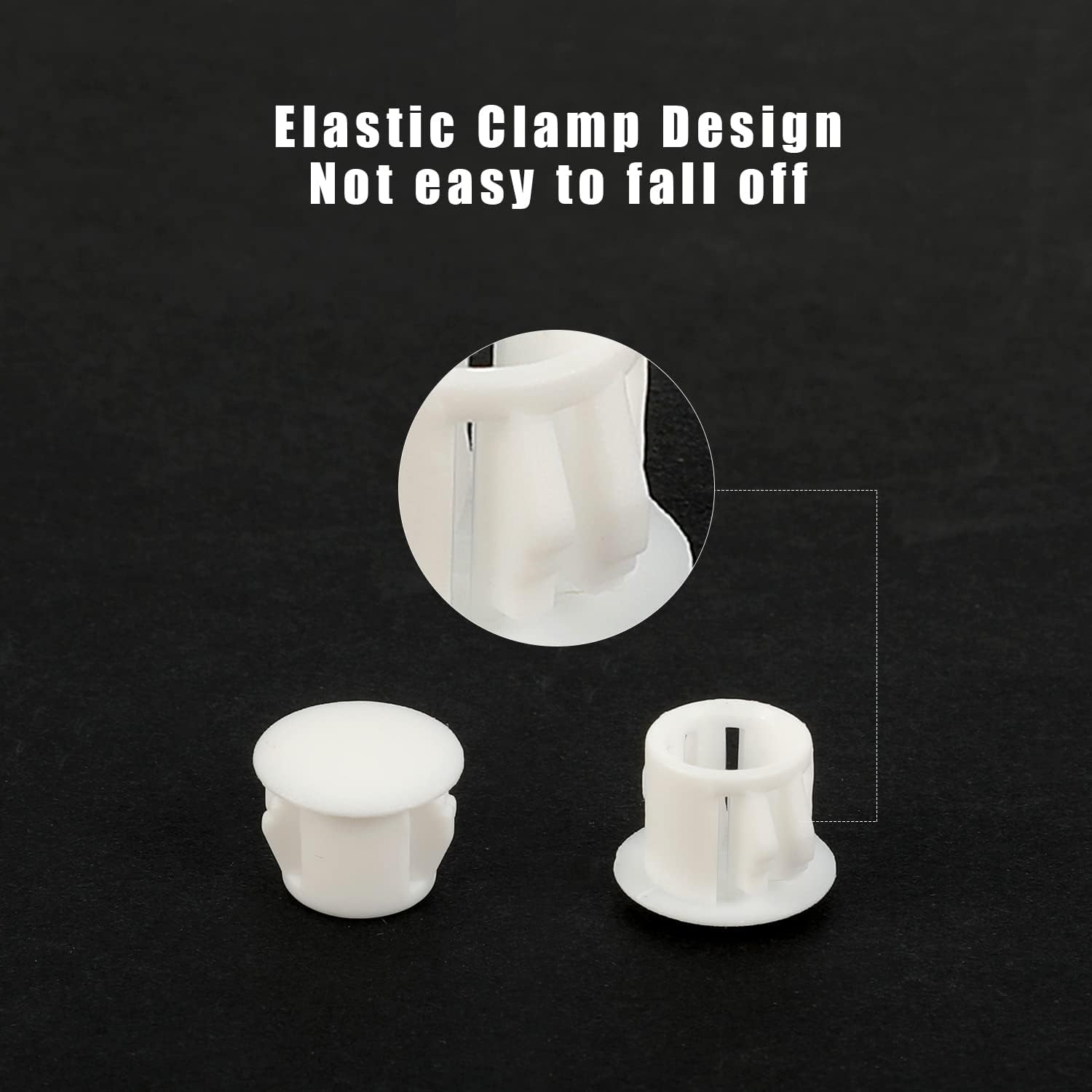 3/8inch Plastic Hole Plugs, Flush Type Hole Plugs Locking Insert End Cap Panel Hole Plugs for Cabinets Machines Furniture (50pcs, White)