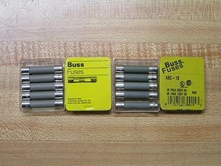 Bussmann ABC-15 15 Amp Fast Acting Ceramic Tube Elect. Fuse 250V 5-In Tin UL Listed