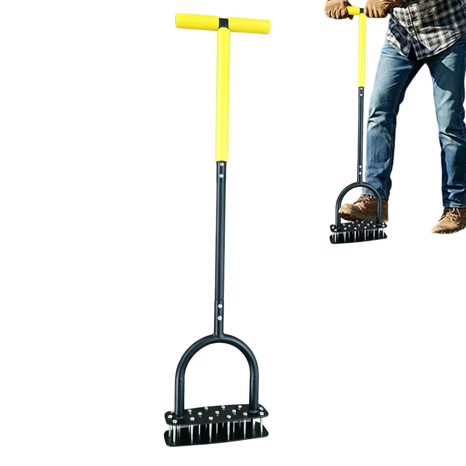 Aerator trawnika 15 Kolców Ze Stali Nierdzewnej, Wytrzymały I Ręczny | Aerator gruntowy Do Ogrodu, Patio, Rabat Kwiatowych, Podwórka, Spulchniania Gleby Oraz Pielęgnacji Parku