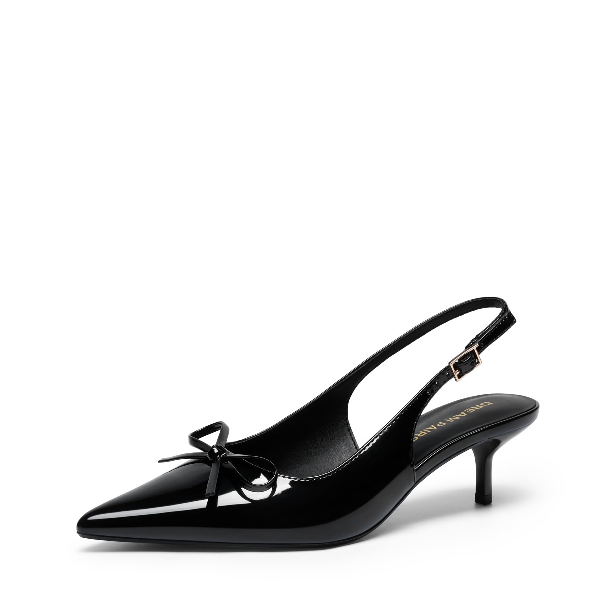 Womens Slingback Kitten Heels, Pointed Toe 2.17 Inch Low Bow Dress Shoes All Day Wear Comfortable Formal Wedding Pumps-image-44