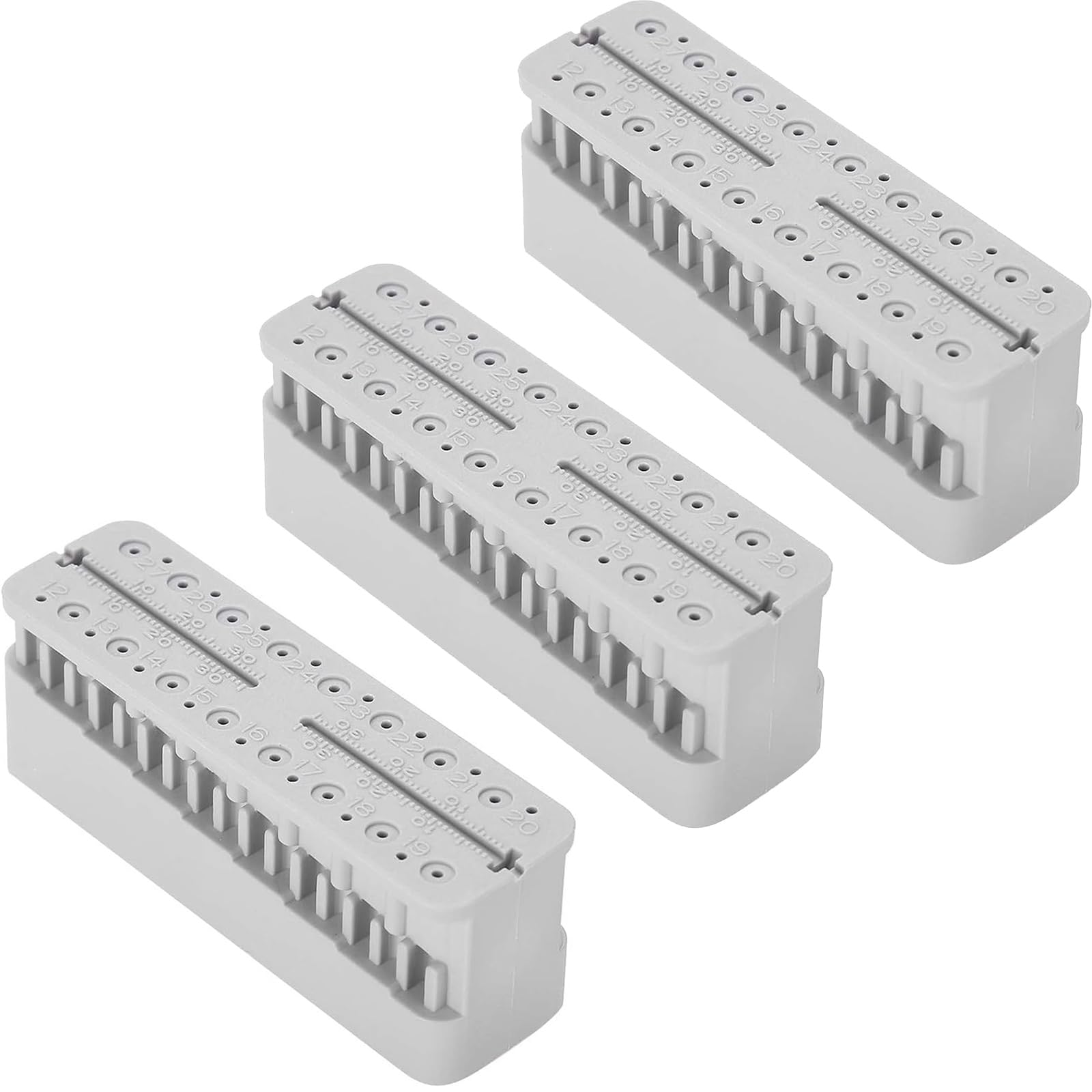 3pcs Supporto per Strumenti di Misura Endodontici Dentali Blocco di Lime Endodontiche Autoclavabili Righello per Strumenti di Misura(Color:Grigio)