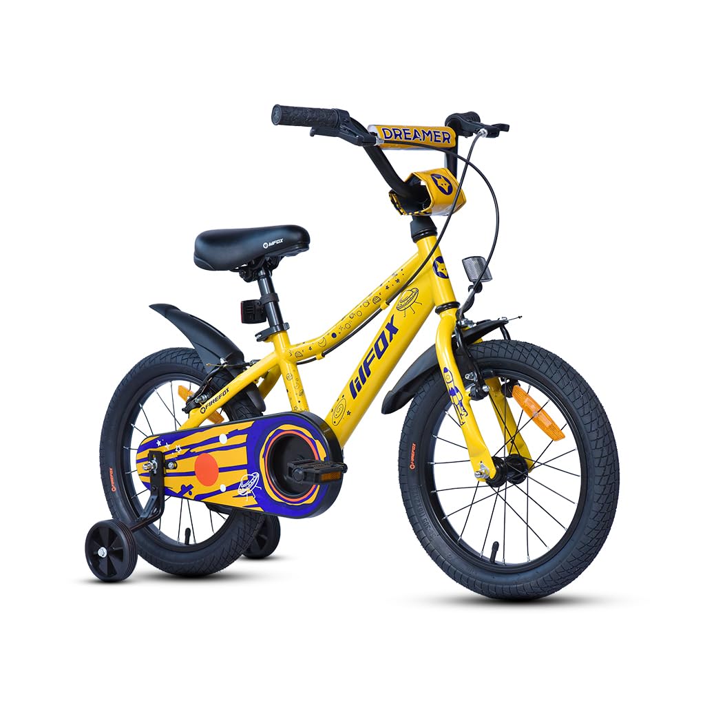 FIREFOX Dreamer 16T Single Speed Bicycle for Kids | Yellow | Rigid | V Brake | High Strength Steel Frame: 24Cm | Non Toxic Paint | Ideal Rider Height: 105-120cm | 98% Pre-Assembled-image-46