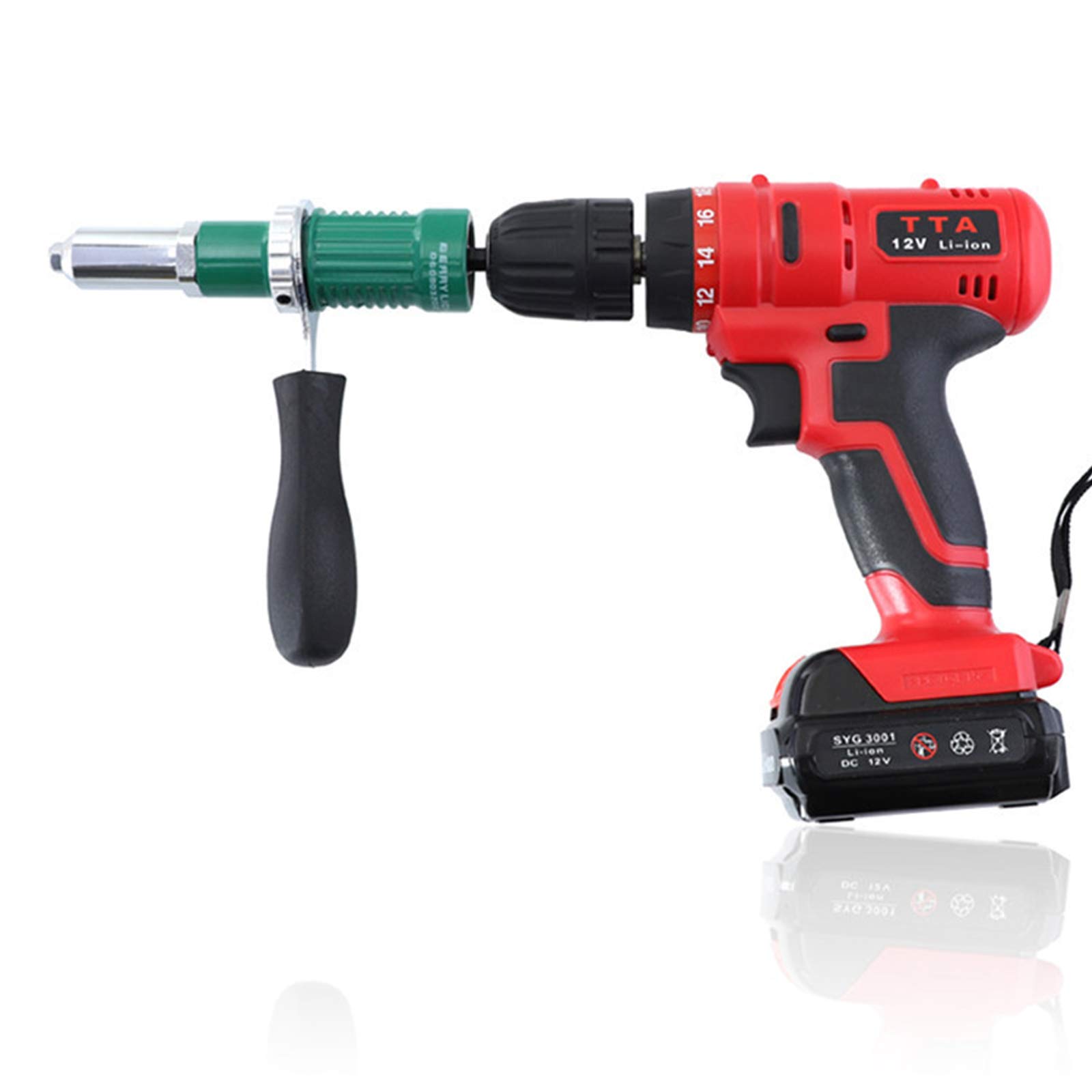 Adapter do nitów,Wiertarka elektryczna Narzędzie ręczne Pistolet do nitowania nakrętek,Adapter do nitonakrętek z chwytem sześciokątnym,Średnica nitu 2,4-4,8 mm