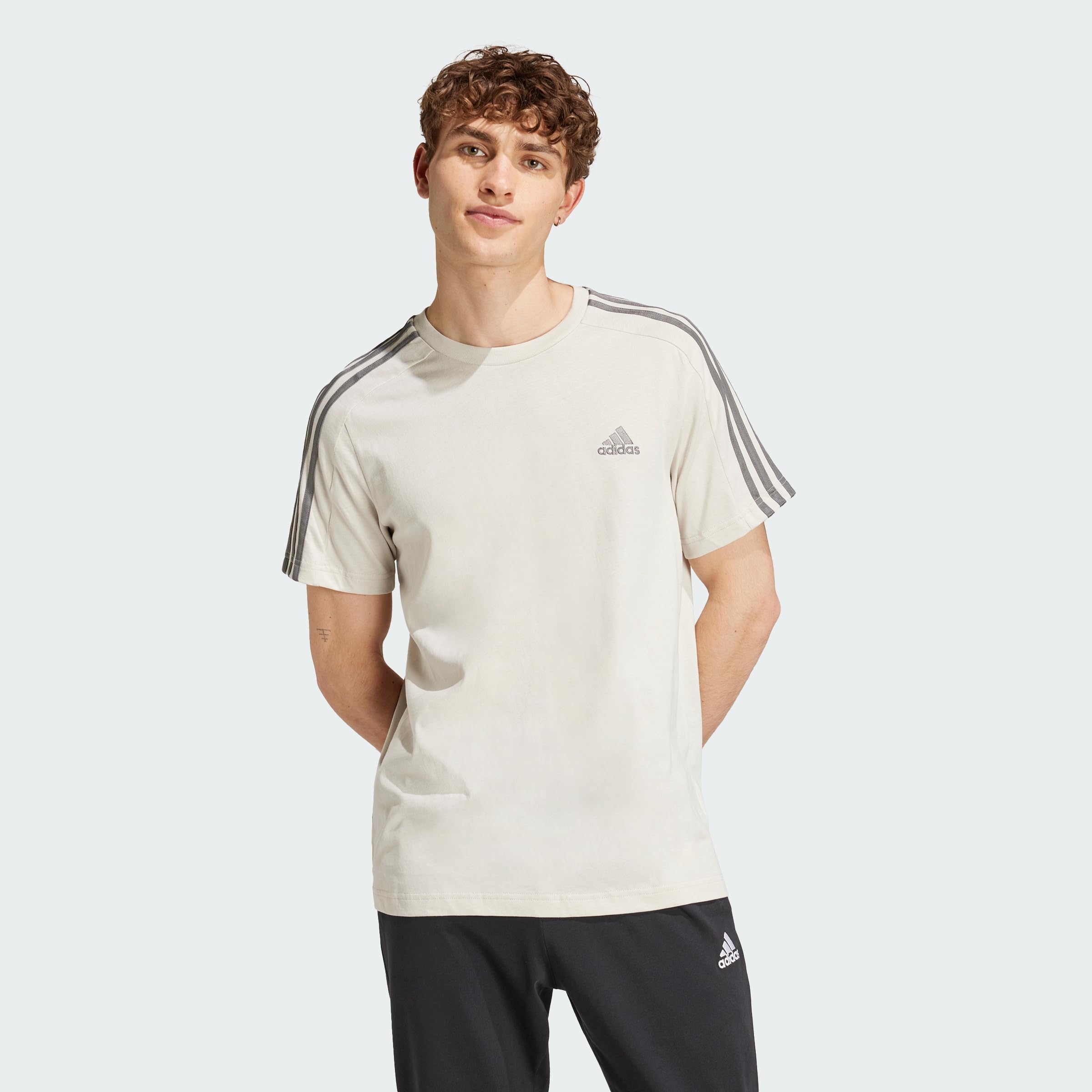 adidas Essentials Single Jersey 3-Stripes tee Camiseta de Manga Corta Hombre (Pack de 1) — view 27