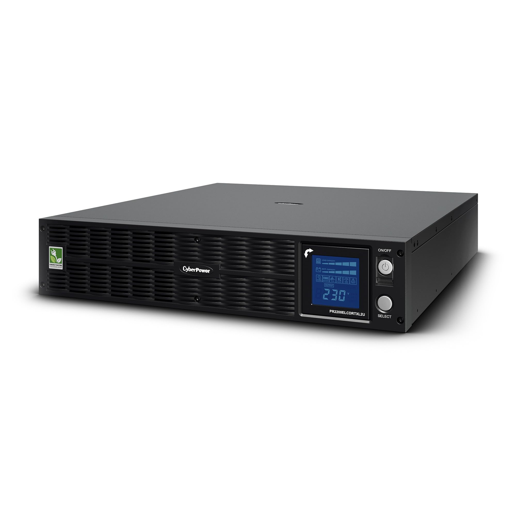PR2200ELCDRTXL2U Aplicación inteligente de alto voltaje de onda sinusoidal UPS de respaldo de batería y protector de sobretensiones, 2200VA/1650W, 10 tomas, AVR, 2U Rack/Tower 2