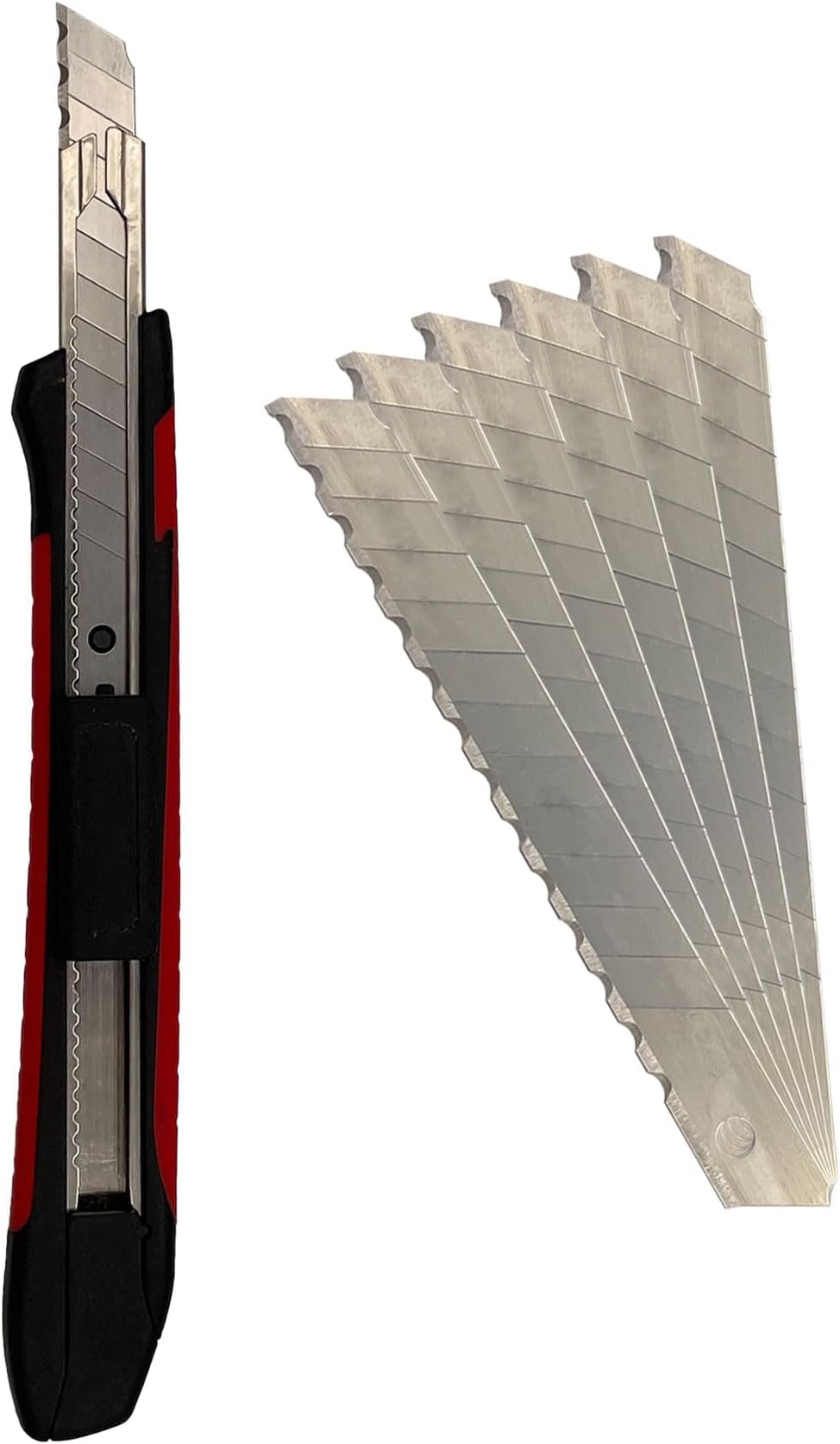 Rapid Edge Snap-Off Utility Knife, Retractable All-Purpose Razor Knife with Acetone-Resistant Handle, Includes 5-Pack Serrated Snap-Off Utility Knife Blades