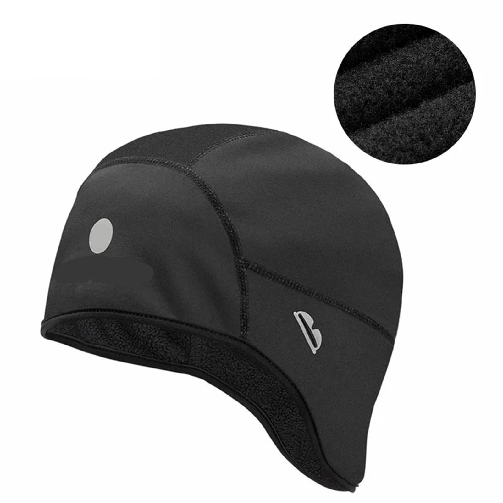 2 pièces Casquette de Cyclisme Casquettes d'hiver Garder au Chaud Bandana Sport Ski Course Bandeau Coupe-Vent Hommes équitation pour Vélo(Black)