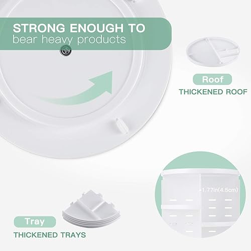 Miniatura 5 de Organizador de Maquillaje Giratorio de 360°, Soporte Giratorio Ajustable DIY, Caja de Exhibición de Almacenamiento de Cosméticos Plegable,