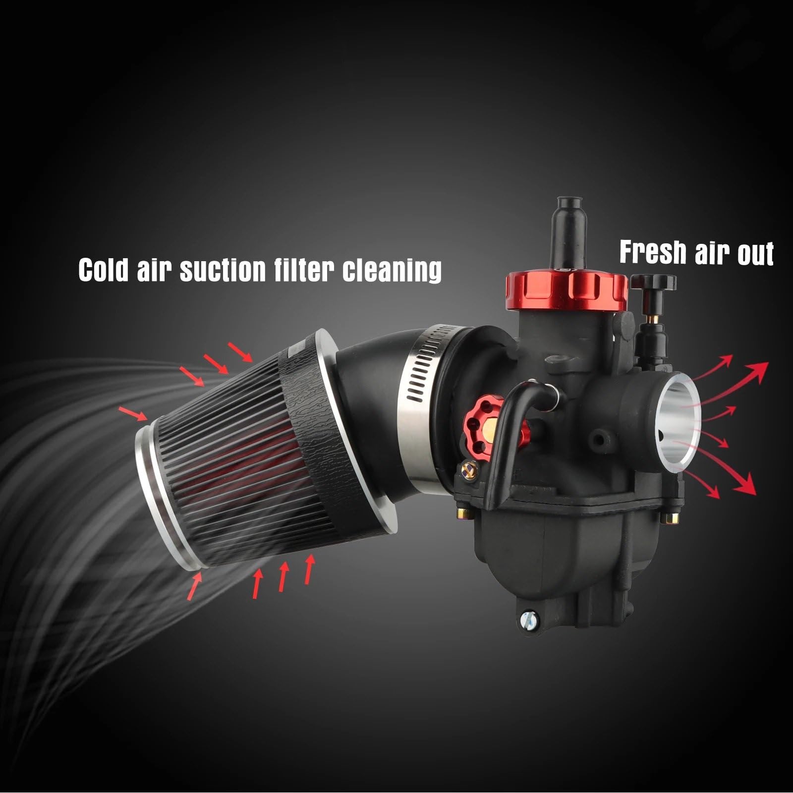 Filtro aria motocicletta Adatto per filtro aria moto per Yamaha Dirt Pit Bike 42mm 48mm filtri rimovibili a testa di fungo(SL 42mm)