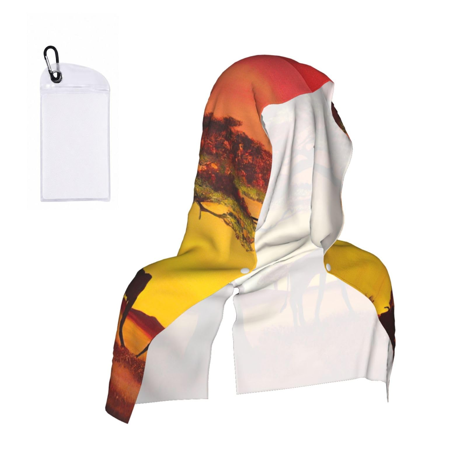 ZYJHYY African Animal Sunset Print Unisex Swimming Towel Practical Camping Towel Skin-Friendly Cooling Towel For Workout Training