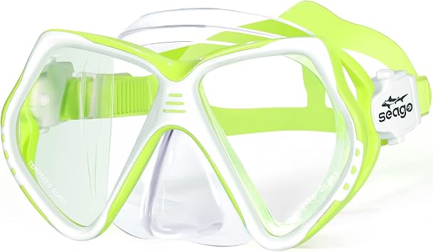 Seago Kids Swim Goggles Nose Cover Anti-Fog Tempered Glass Boys Girls 6-14