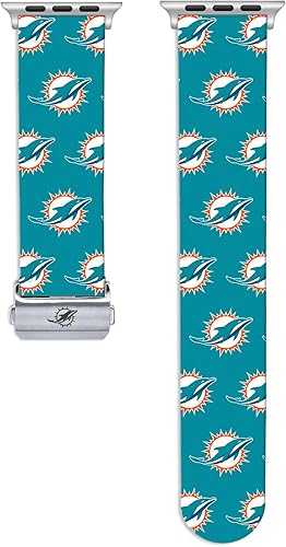Miniatura 5 de Game Time Miami Dolphins Signature Series - Correa de reloj compatible con Apple Watch (1.651.731.77 pulgadas, repetición corta)