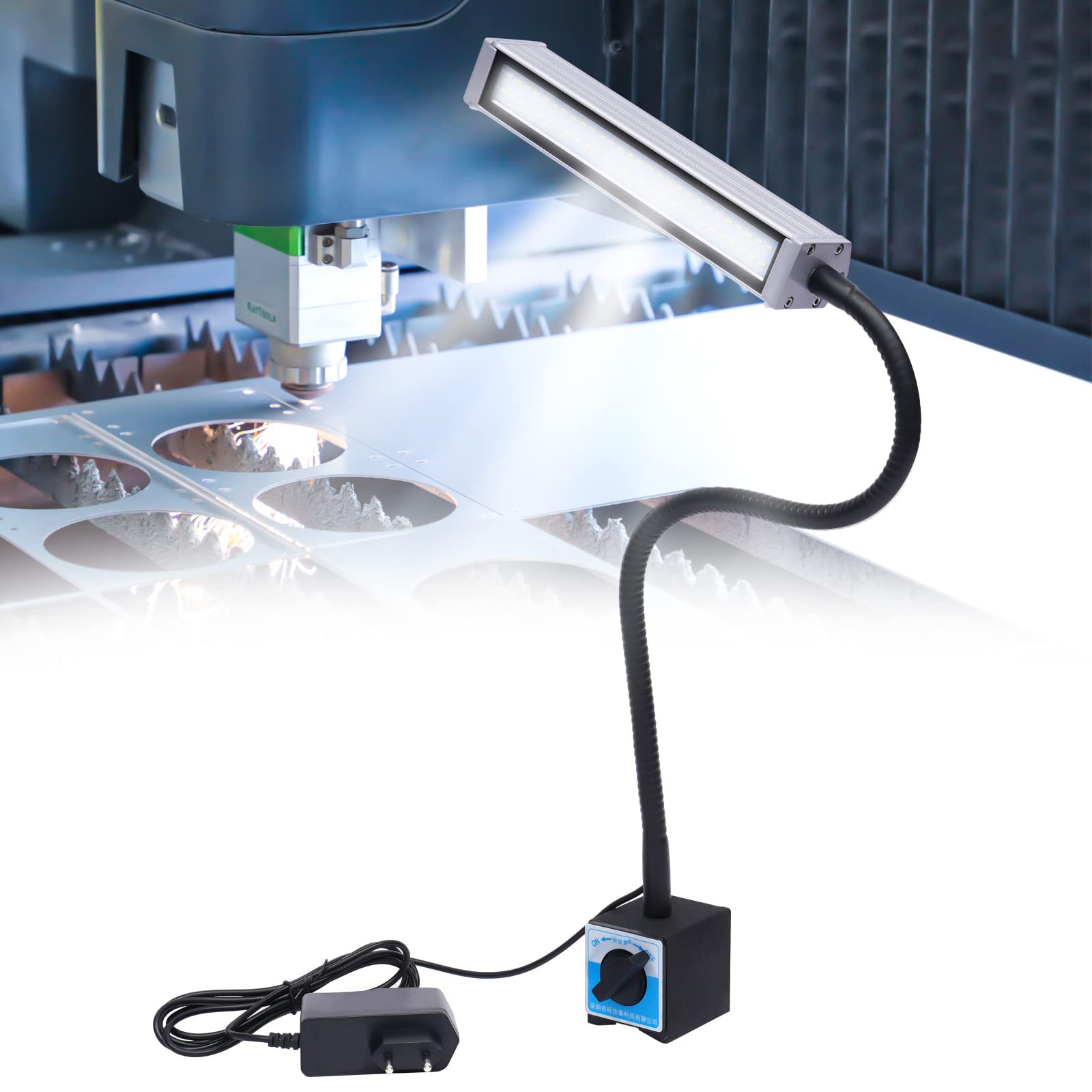 Magnetisches Licht Flexibles Schwanenhals 60 LEDs IP67 Wasserdicht Arbeitslicht mit Magnetisches Flexibel Schwanenhals Arm für CNC Werkbank Handwerk Nähmaschine 10W