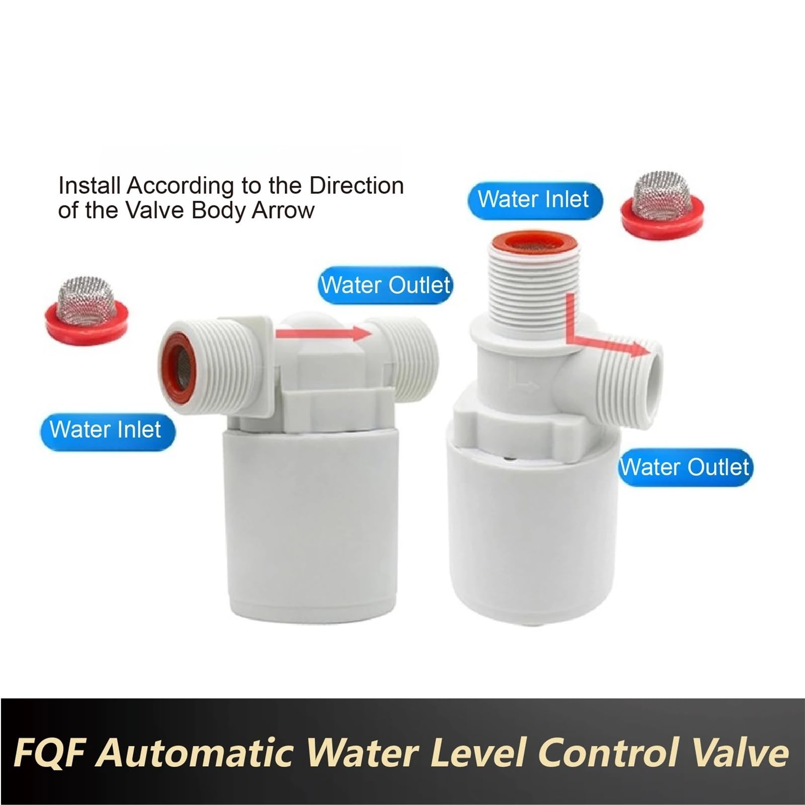 Válvula de control nivel agua automática FQF 1/2" for torre tanque, sin sensor flotador, interruptor líquido apagado por recarga(FQF-01)