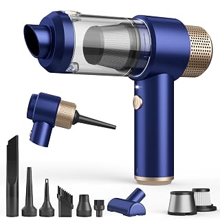 Car Vacuum Cleaner, 16000PA Mini Car Vacuum Cordless Powerful, 7 in 1 Portable Handheld Vacuum Cordless with LED Light, Dual Filters, One-Touch Empty for Pet Hair, Home, Office - Amazon product rated Grade A