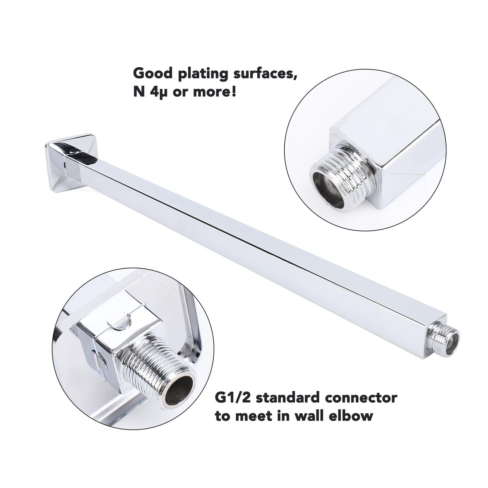 Braccio Doccia a Soffitto Braccio Doccia Multifunzionale in Acciaio Inossidabile con Getto a Pioggia QuadratoBraccio Dritto Tubo di Ricambio per Doccia a Soffitto con Prolunga