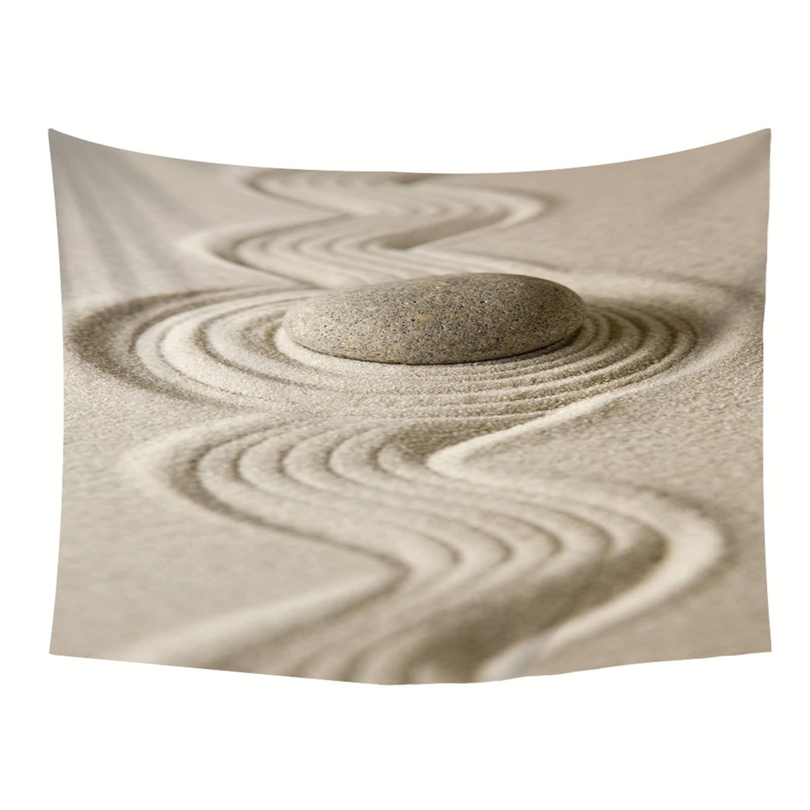 Tapiz grande para colgar en la pared, color beige, arena y piedra, microfibra, 260 x 240 cm (ancho x alto)