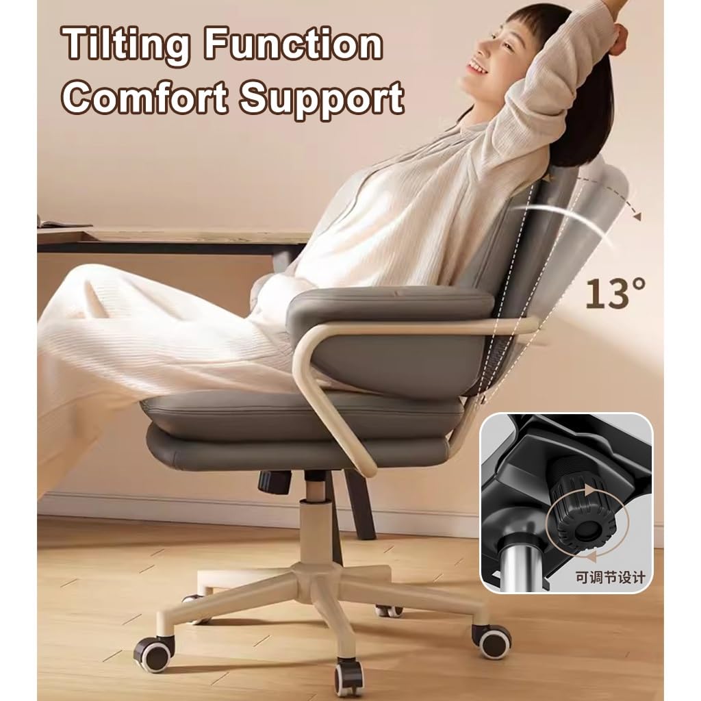 Silla de oficina giratoria ergonómica con reposabrazos, silla de escritorio de computadora de altura ajustable para mayor comodidad en el hogar u oficina