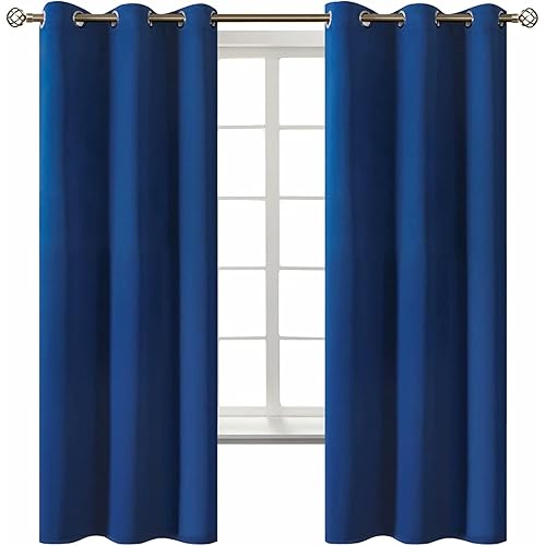 BGment Blackout Curtains - Grommet Thermal Insulated Room Darkening Bedroom and Living Room Curtain, Set of 2 Panels (42 x 63 Inch, Classic Blue)