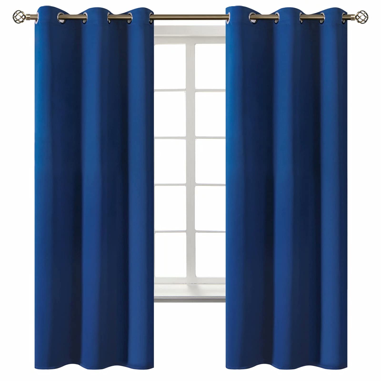 BGment Royal Blue Blackout Curtains for Bedroom 63 Inch Long - 2 Panels