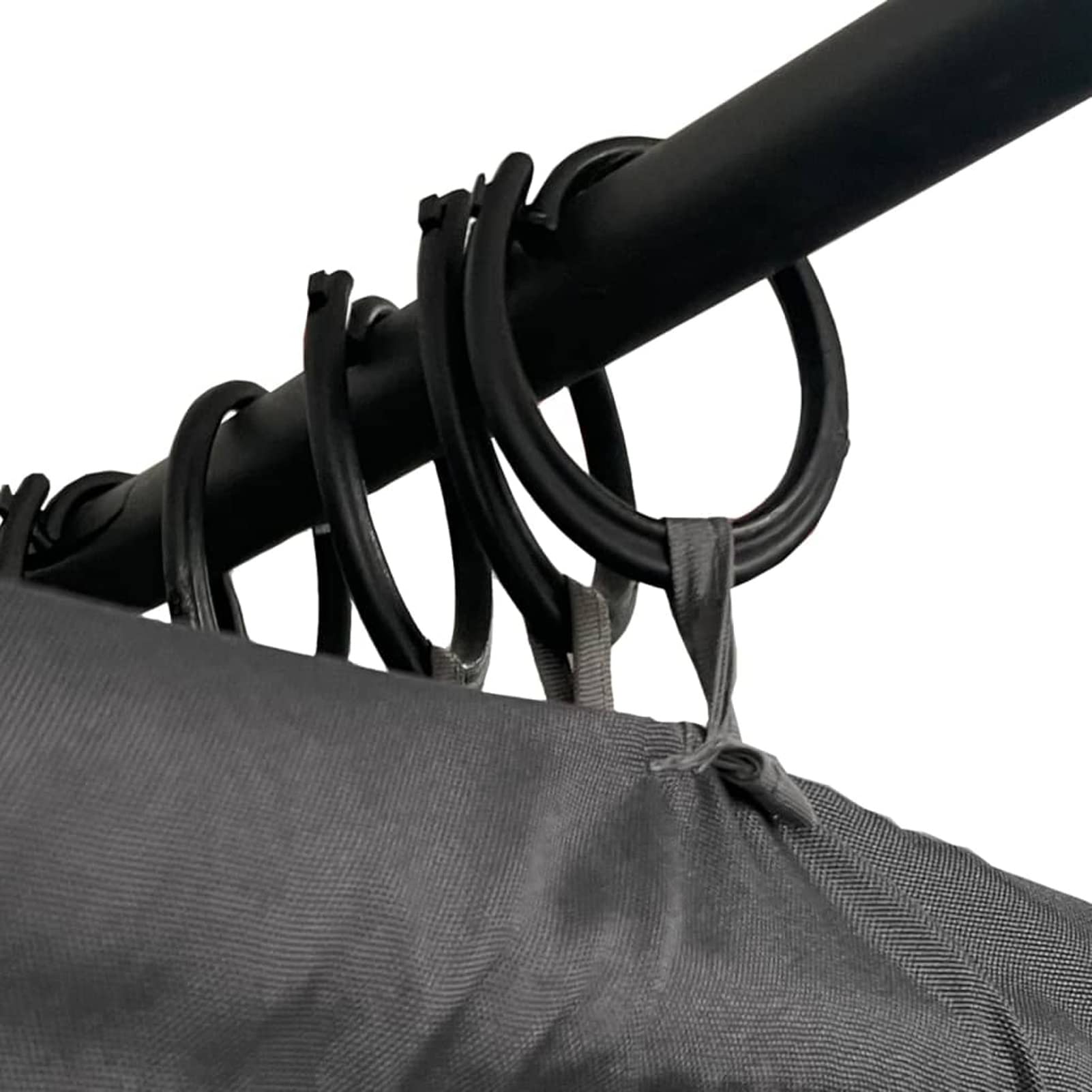 Homgoday Lit de bain double rideaux latéraux et supérieurs Anthracite, chaises longues, canapé-lit, meubles de jardin, lit de piscine, jardin pour extérieur, piscine