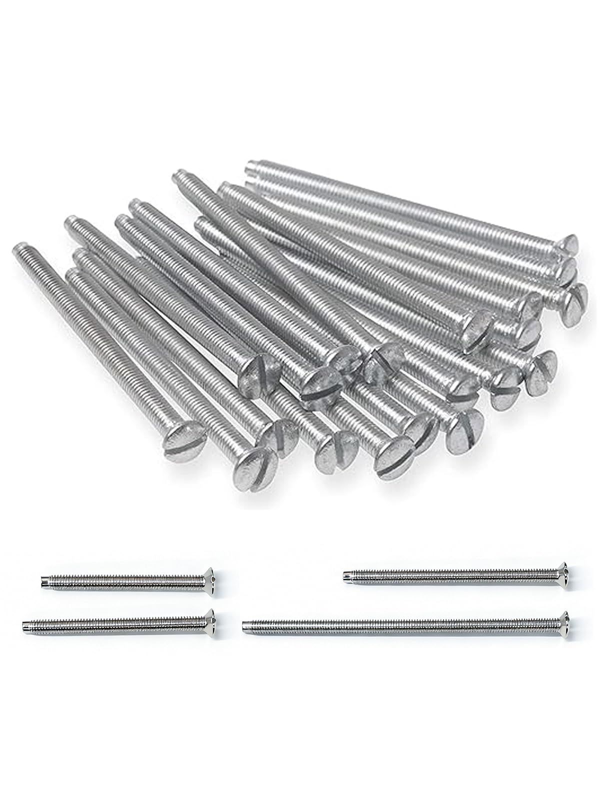 M3.5 Electrical Fixing Screws,Nickel Plated, Socket Screws, M3.5 Outlet Screws for Socket & Switch Installation, Back Boxes, Junction Boxes (35+40+50+75mm)