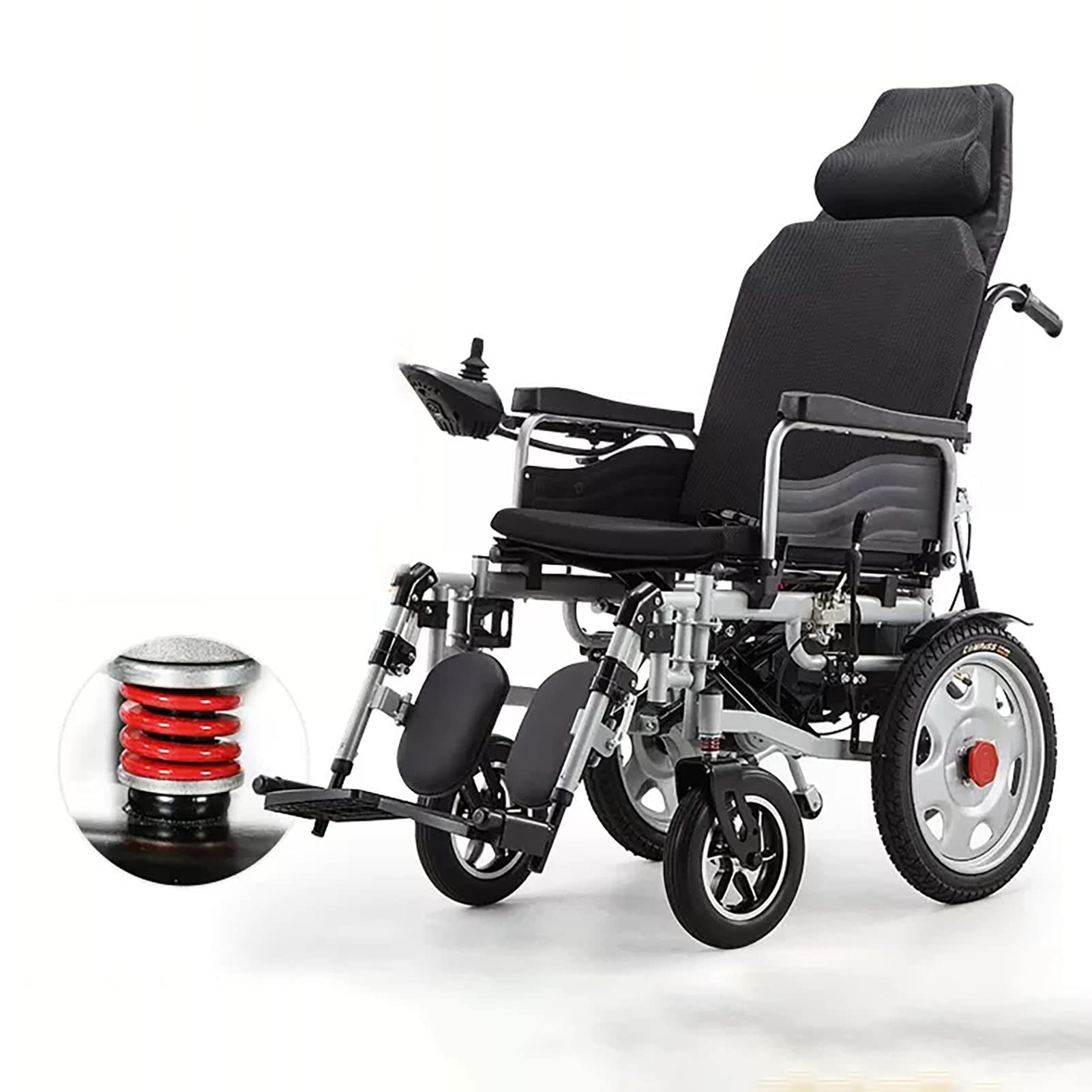 Silla de ruedas eléctrica todo terreno | Motor de 500 W | Anti-volquete con palanca de mando de 360° | Diseño motorizado para personas mayores | Sin mantenimiento