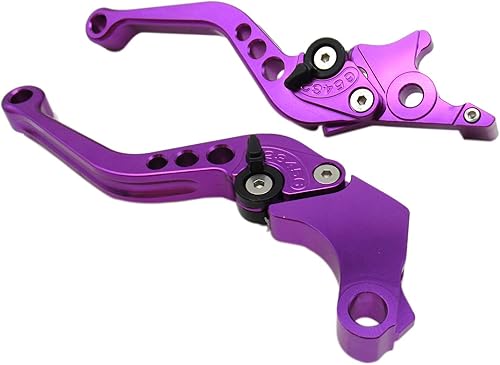 Miniatura 6 de Palanca de embrague de freno corto CNC 6 posiciones púrpura para MT-07FZ-07 2014-2015
