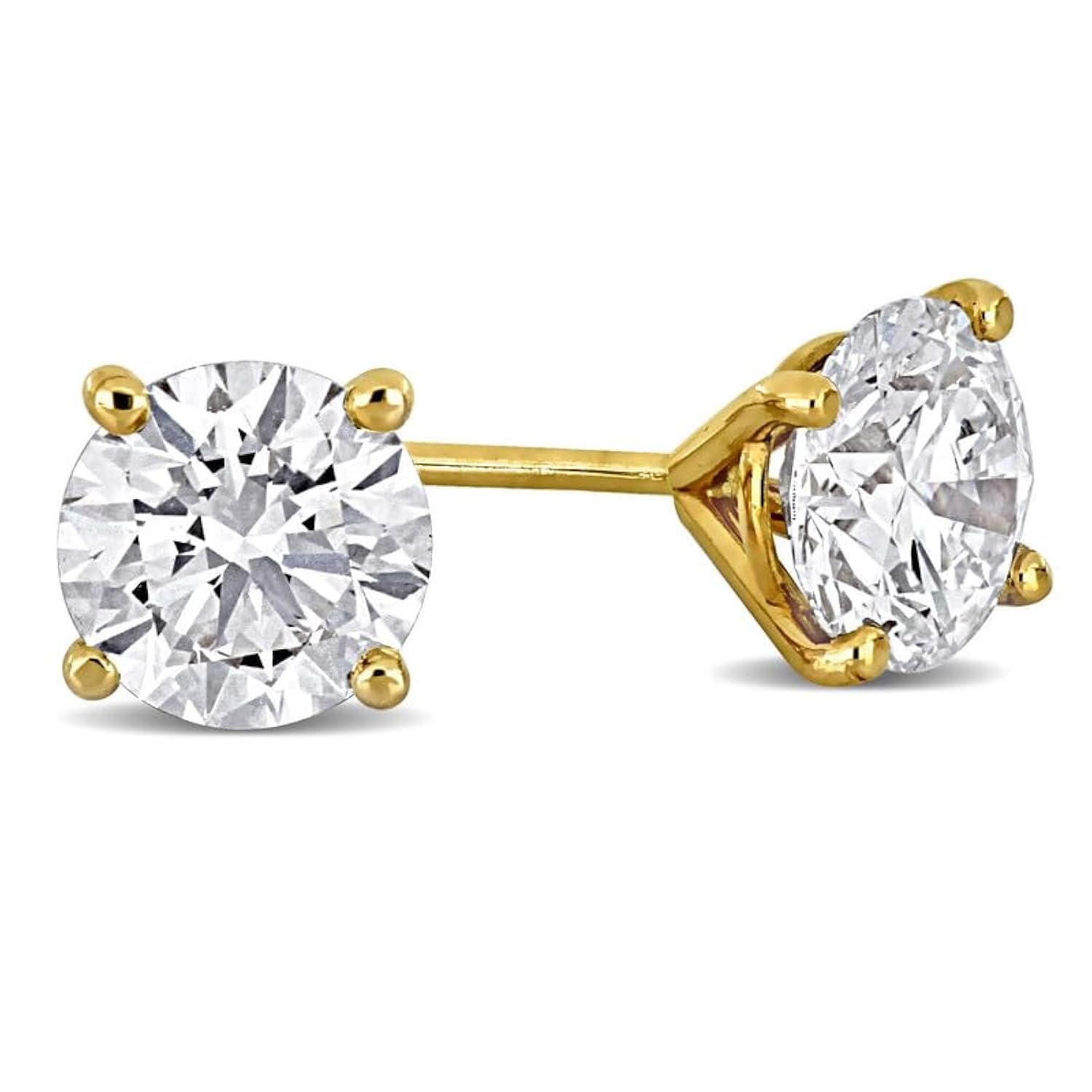 Lab-Grown Diamond Stud Earrings With Unique laser engraved Diamond ID, Set In Platinum, White Gold or Yellow Gold - D Color, VVS2 Clarity, IGI Certified Lab-Grown Diamonds - Available in 1 to 5 CTTW