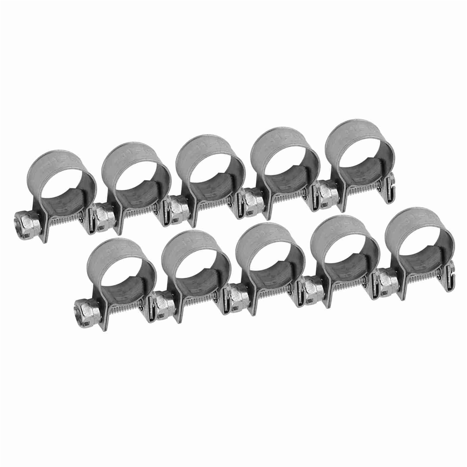 Hose Clamps Stainless Steel 10pcs Stainless Steel Mini Fuel Line Pipe Hose Clamp Clip 6mm‑20mm Optional Size Fastener(11-13.0Mm)