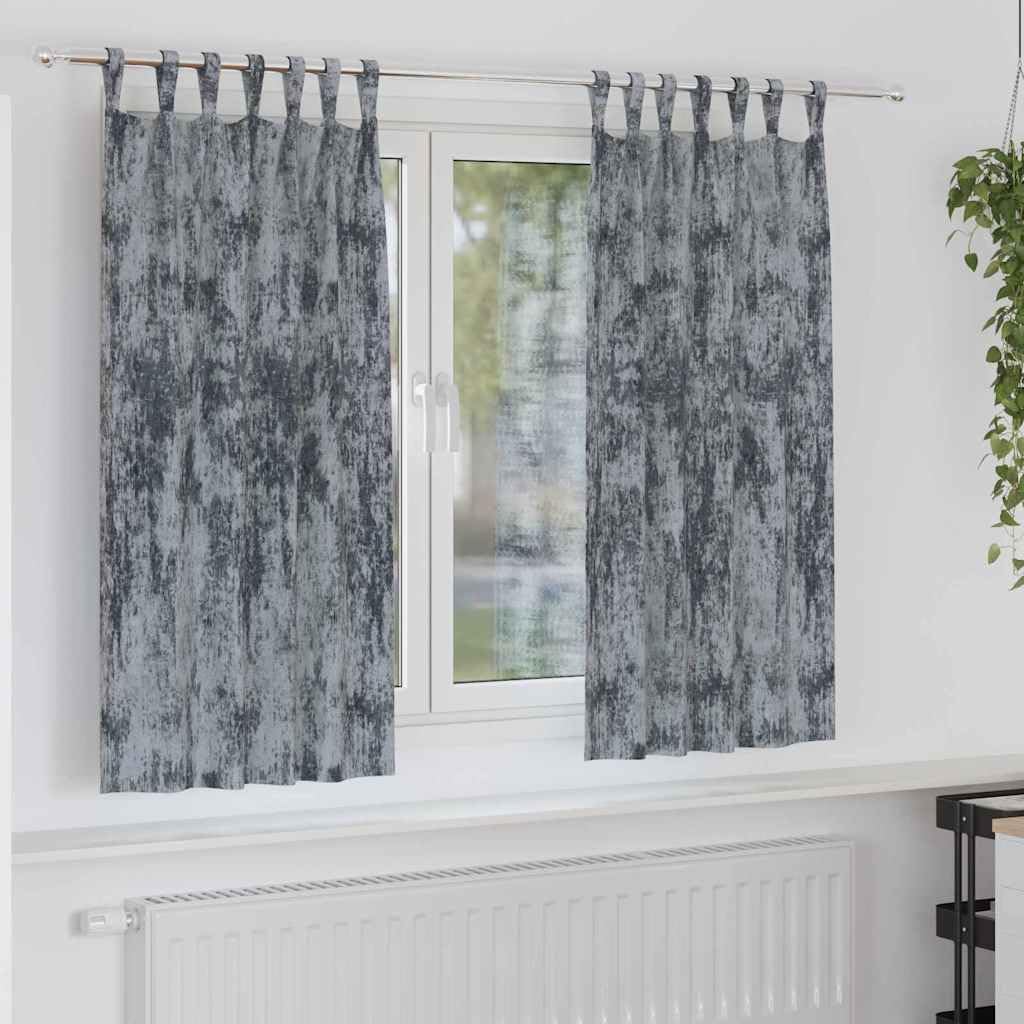 Juego de 2 cortinas de terciopelo gris plateado 175 x 140 cm, oscurecimiento de habitación, privacidad, cortina decorativa para salón y dormitorio, manejable manualmente