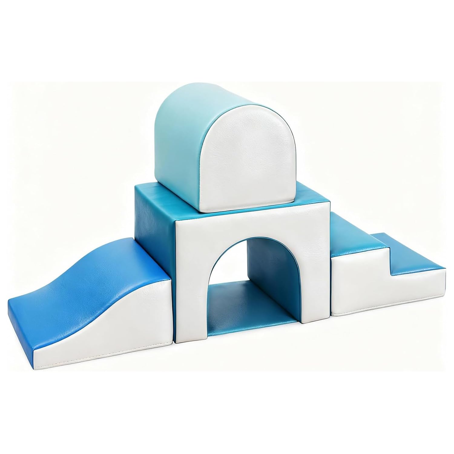 GeerWest Parcours Motricité Bébé 4 Pièces: Module Motricité Enfant Cuir PU Blocs Mousse Éducatifs - Jouets Descalade Bébé Structure d'escalade Antidérapante Ensemble Arche Elliptique(Moderne)